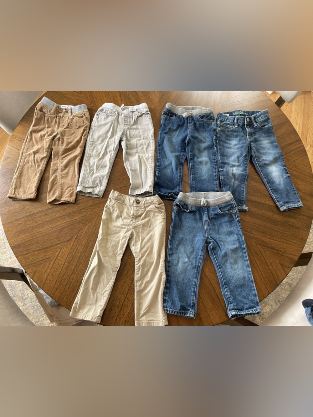 Boys 2T & 18-24mo Bottoms Pack - Beige, Light Gray, Khaki, Blue 100% cotton